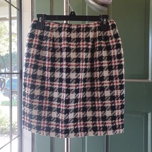 Wool Tweed Plaid Ann Taylor straight skirt Small